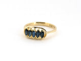 902358 - Gold Sapphire 5-Stone Wedding-Band Ring