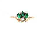 902361 - Victorian Gold Emerald Opal Crown Ring