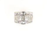 902363 - Gold Diamond 3-Row Wedding-Band Ring