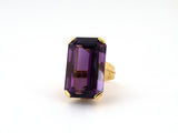 902365 - Circa 1970s Gold Solitaire Amethyst Dinner Ring