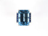902368 - Platinum Aqua Sapphire Dinner Ring