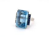 902368 - Platinum Aqua Sapphire Dinner Ring