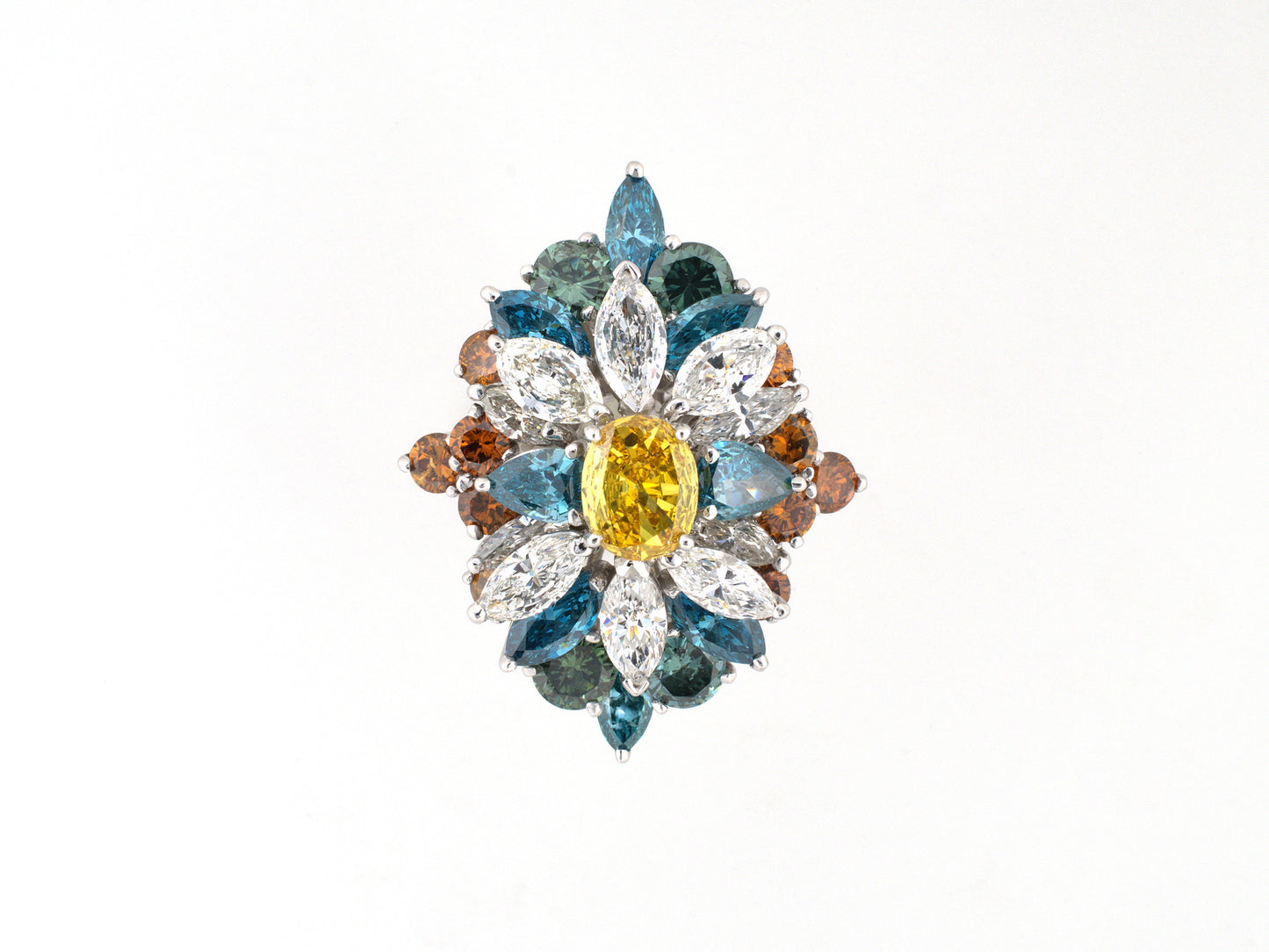 902371 - Platinum GIA Diamond Cluster Cocktail Dinner Ring