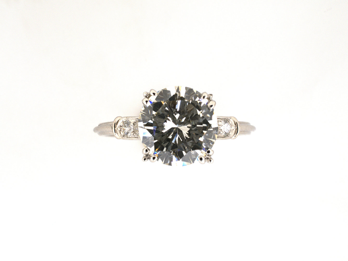 902375 - Platinum GIA Diamond 3 Wire Engagement Ring