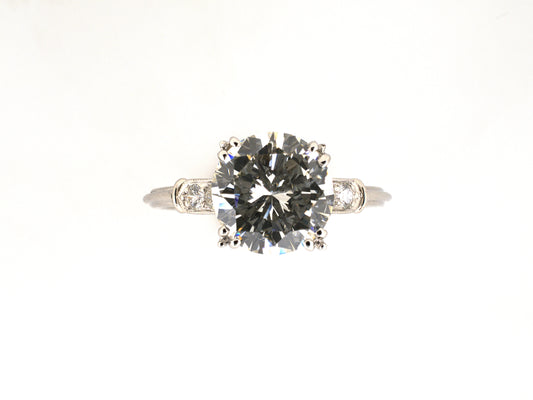 902375 - Platinum GIA Diamond 3 Wire Engagement Ring