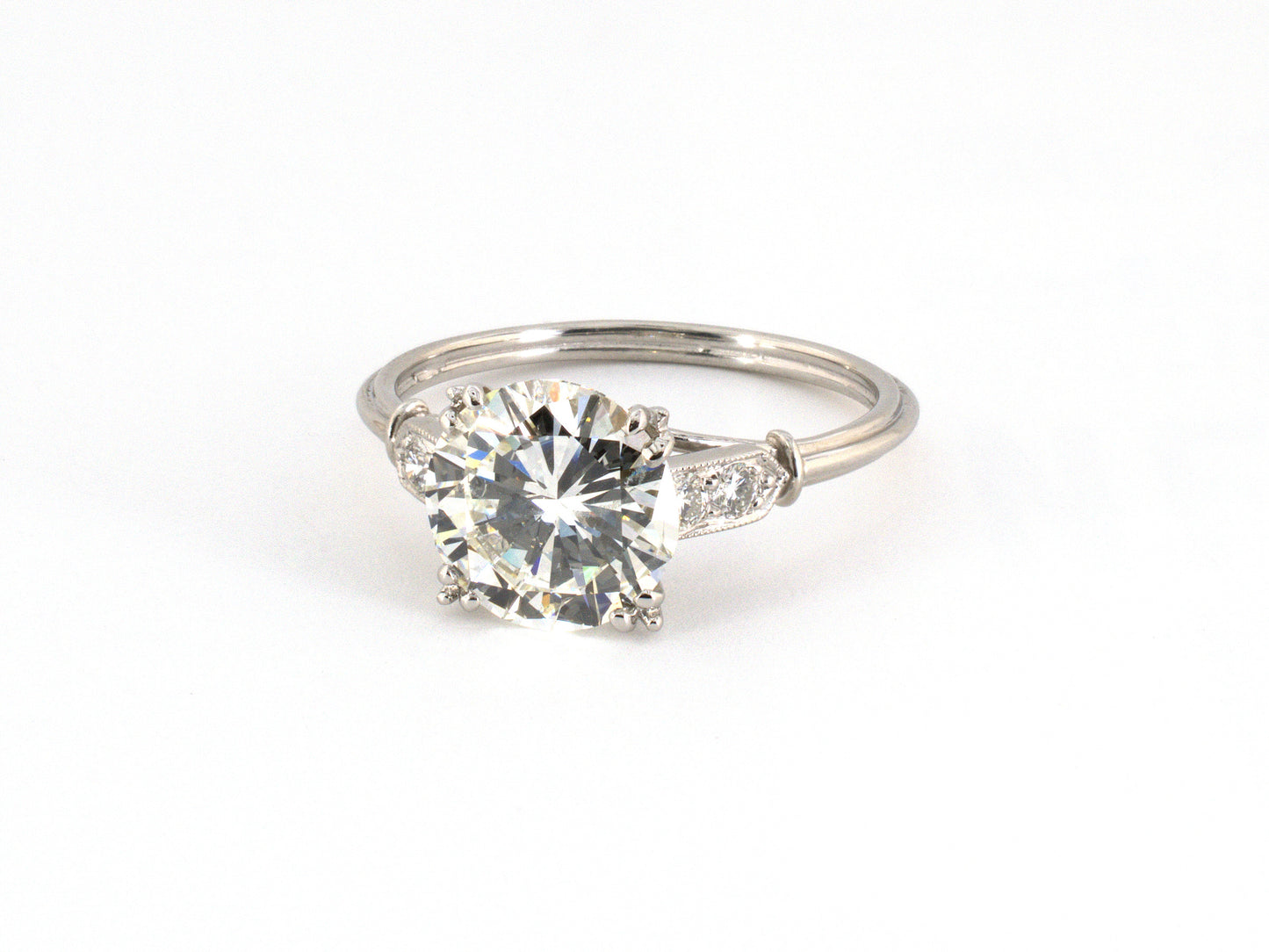 902375 - Platinum GIA Diamond 3 Wire Engagement Ring
