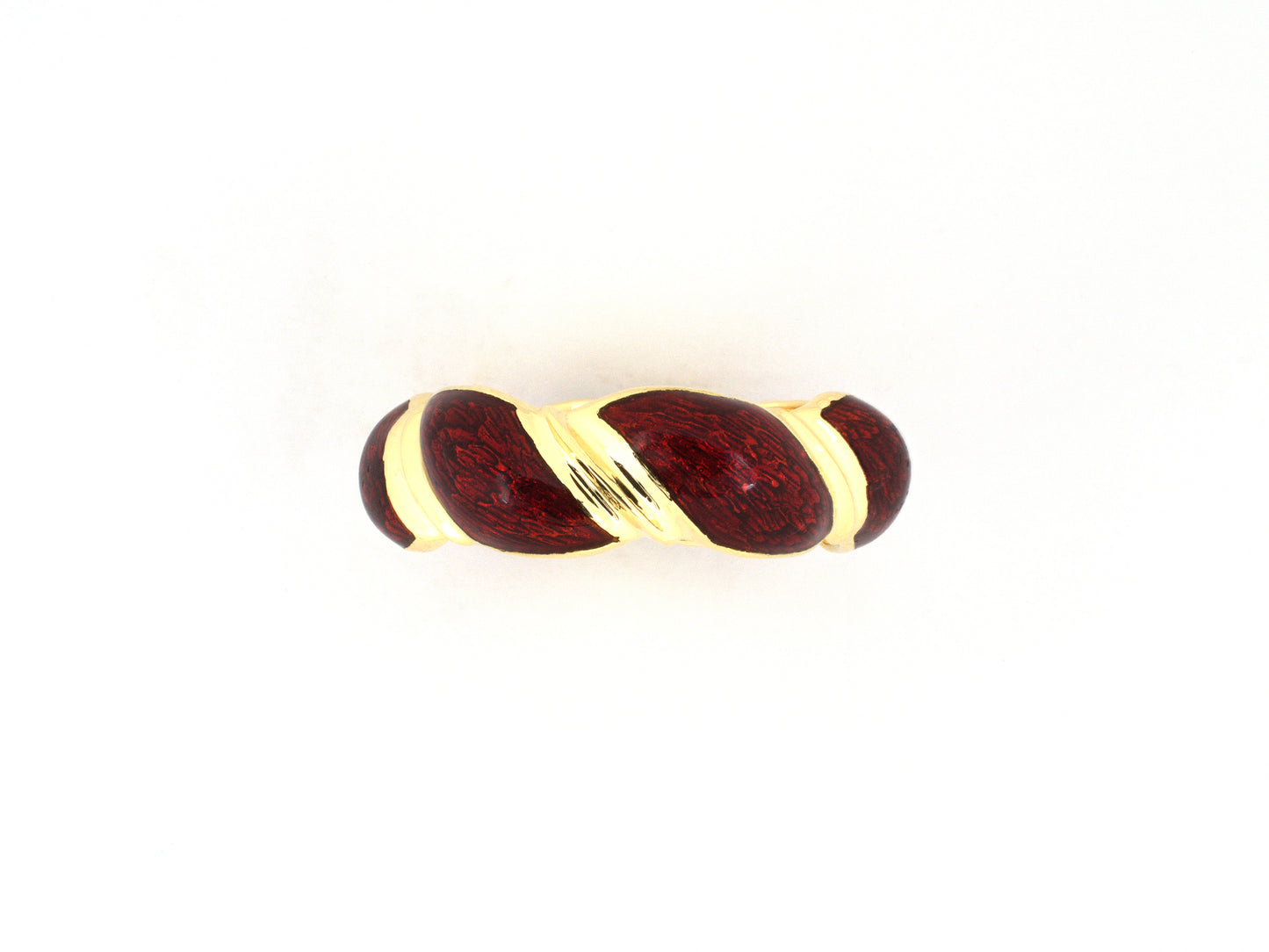 902382 - Gold Red Enamel Banded Ring
