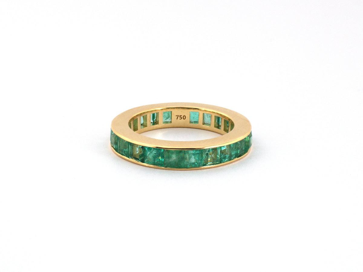 902398 - Gold Emerald Channel Set Eternity Ring