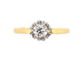 91046 - Platinum Gold Diamond Antique-Style Solitaire Engagement Ring