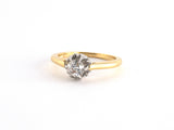 91046 - Platinum Gold Diamond Antique-Style Solitaire Engagement Ring