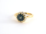 91047 - Gold AGL Sapphire Diamond Scalloped Cluster Ring
