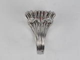 91398 - Circa 1950 Platinum Diamond Pink Tourmaline Wire Shank Ring