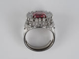 91398 - Circa 1950 Platinum Diamond Pink Tourmaline Wire Shank Ring