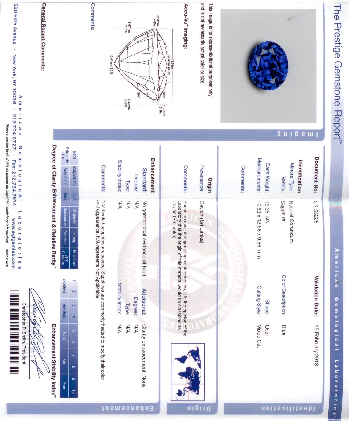 91449 - Platinum AGL 18 ct Ceylon Sapphire GIA Diamond Ring