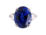 91449 - Platinum AGL 18 ct Ceylon Sapphire GIA Diamond Ring