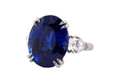 91449 - Platinum AGL 18 ct Ceylon Sapphire GIA Diamond Ring