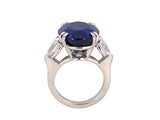 91449 - Platinum AGL 18 ct Ceylon Sapphire GIA Diamond Ring