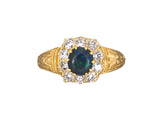 93592 - Opal Diamond Antique-Style Cluster Ring