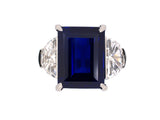 94422 - Cerro Platinum AGL Kashmir Sapphire Diamond 3 Stone Ring