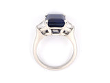 94422 - Cerro Platinum AGL Kashmir Sapphire Diamond 3 Stone Ring