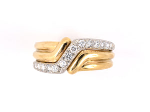 94796 - SOLD - Gold Diamond Twist Wedding Band Ring