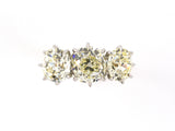 94839 - SOLD - Platinum Gold Diamond Cushion 3-Stone Ring