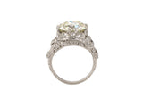 95007 - Art Deco Platinum GIA Diamond Filigree Ribbon Bow Design Engagement Ring
