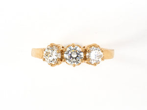 95950 - SOLD - Gold Diamond 3-Stone Trinity Ring