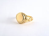 96450 - Gold Carved Shoulder Oval Insignia Ring