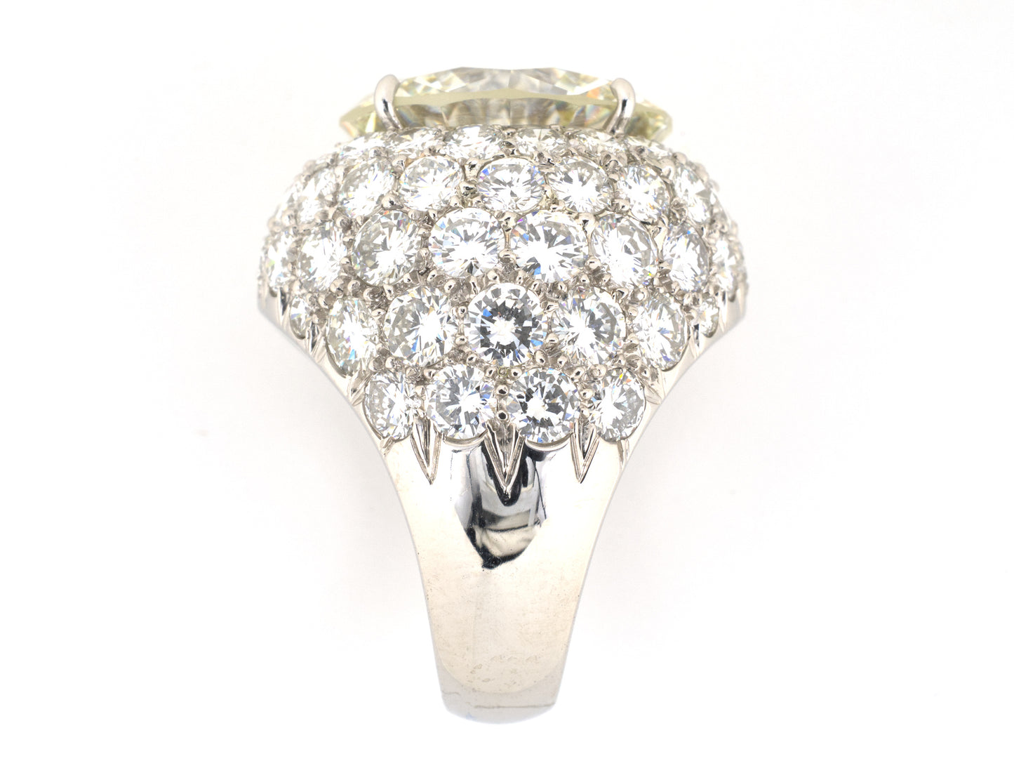96678 - Platinum Gia Diamond Domed Pave Ring