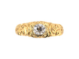 97241 - Gold Carved Solitaire Ring