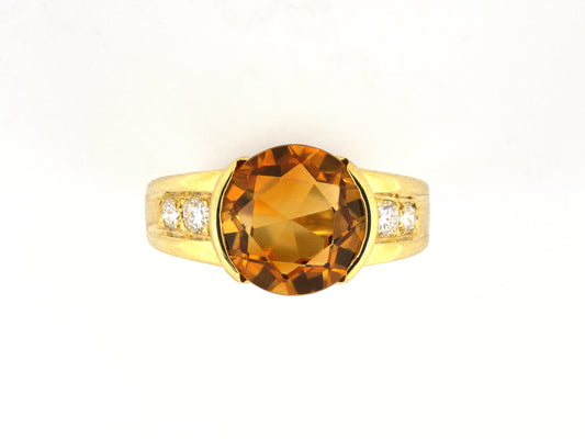 97287 - Tiffany Gold Citrine Diamond Engagement Ring
