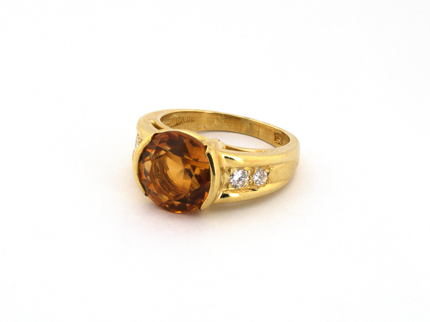 97287 - Tiffany Gold Citrine Diamond Engagement Ring