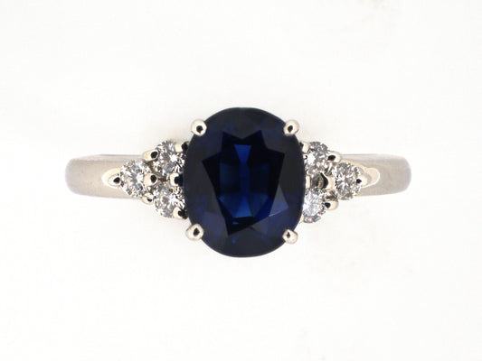 97292 - Tiffany Platinum AGL Sapphire Diamond Engagement Ring