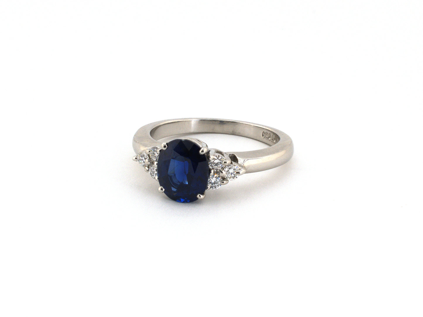 97292 - Tiffany Platinum AGL Sapphire Diamond Engagement Ring
