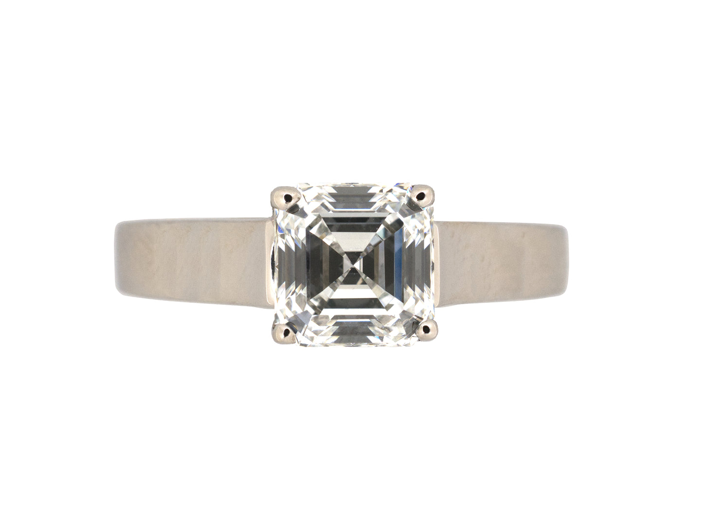 97425 - Platinum Asscher Cut Gia Diamond 4-Prong Solitaire Engagement Ring
