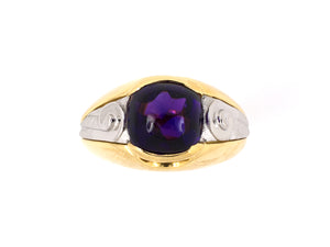 97441 - SOLD - M.Bondanza Gold Platinum Amethyst Ring