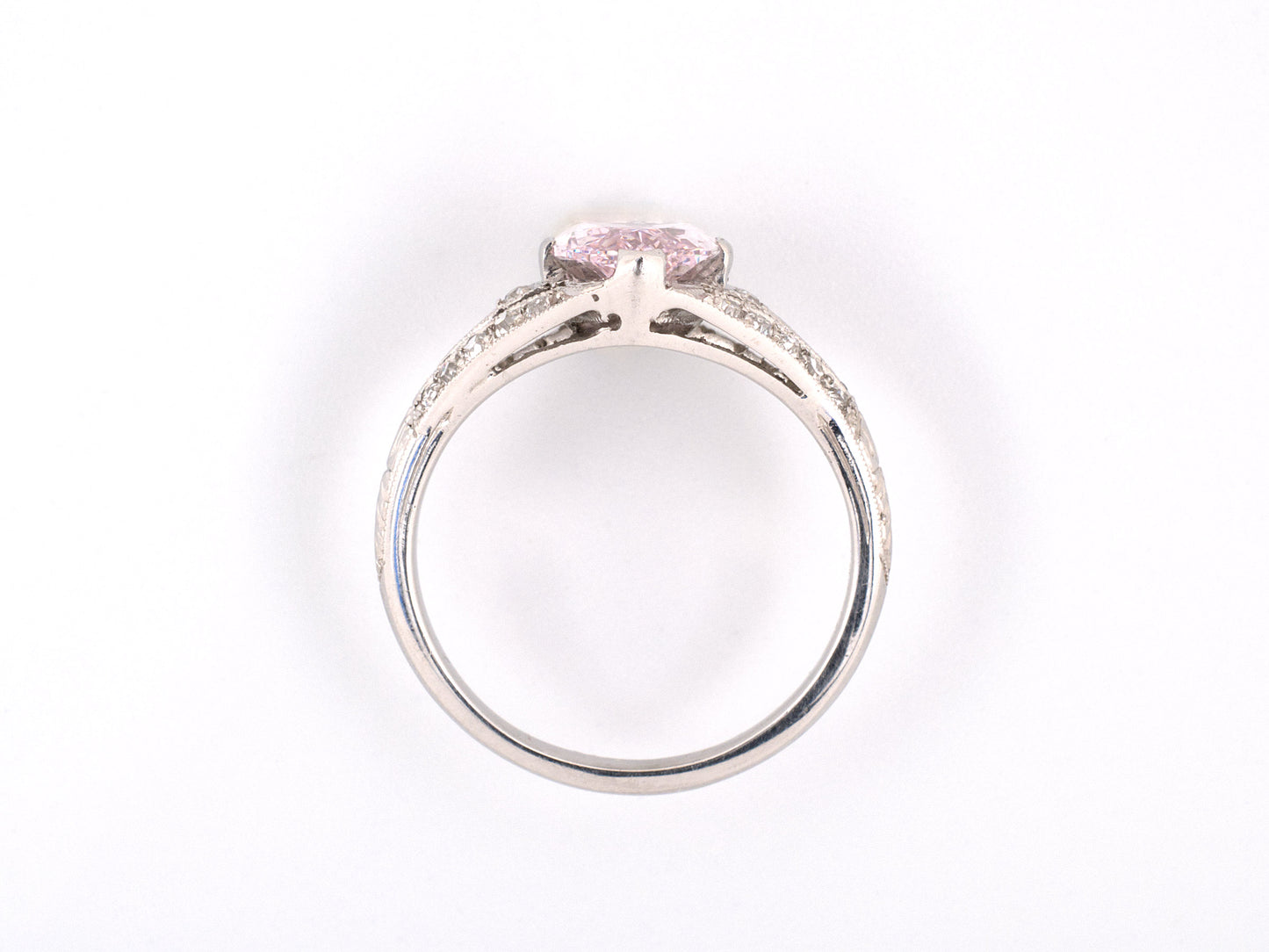 97586 - Edwardian Platinum GIA Diamond Engagement Ring
