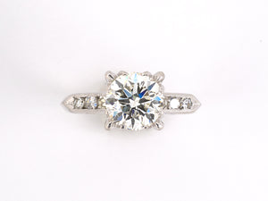 97954 - SOLD - Circa 1960 Platinum Diamond Engagement Ring