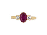 98550 - Gold AGL Ruby Diamond 3-Stone Ring