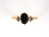 99379 - Gold Sapphire Diamond 3-Stone Ring