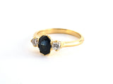 99379 - Gold Sapphire Diamond 3-Stone Ring