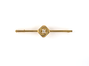 20154 - SOLD - Art Nouveau Gold Diamond Bar Pin