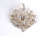 20224 - Edwardian Platinum Gold Diamond Floral Pendant Brooch