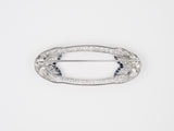 20658 - Art Deco Platinum Diamond Sapphire Pin