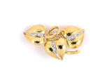 20682 - Circa 1978 Yard Gold Diamond Leaf Brooch