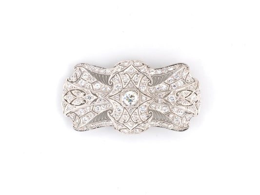 20943 - SOLD - Edwardian Platinum Diamond Filigree Pin Pendant
