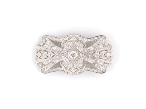 20943 - Edwardian Platinum Diamond Filigree Pin Pendant