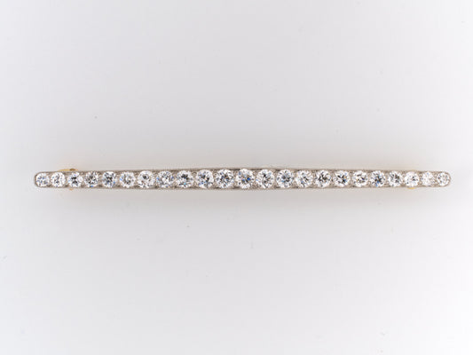 20994 - Edwardian Platinum Diamond Tapered Bar Pin