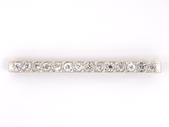 21023 - Art Deco Platinum Diamond Bar Pin